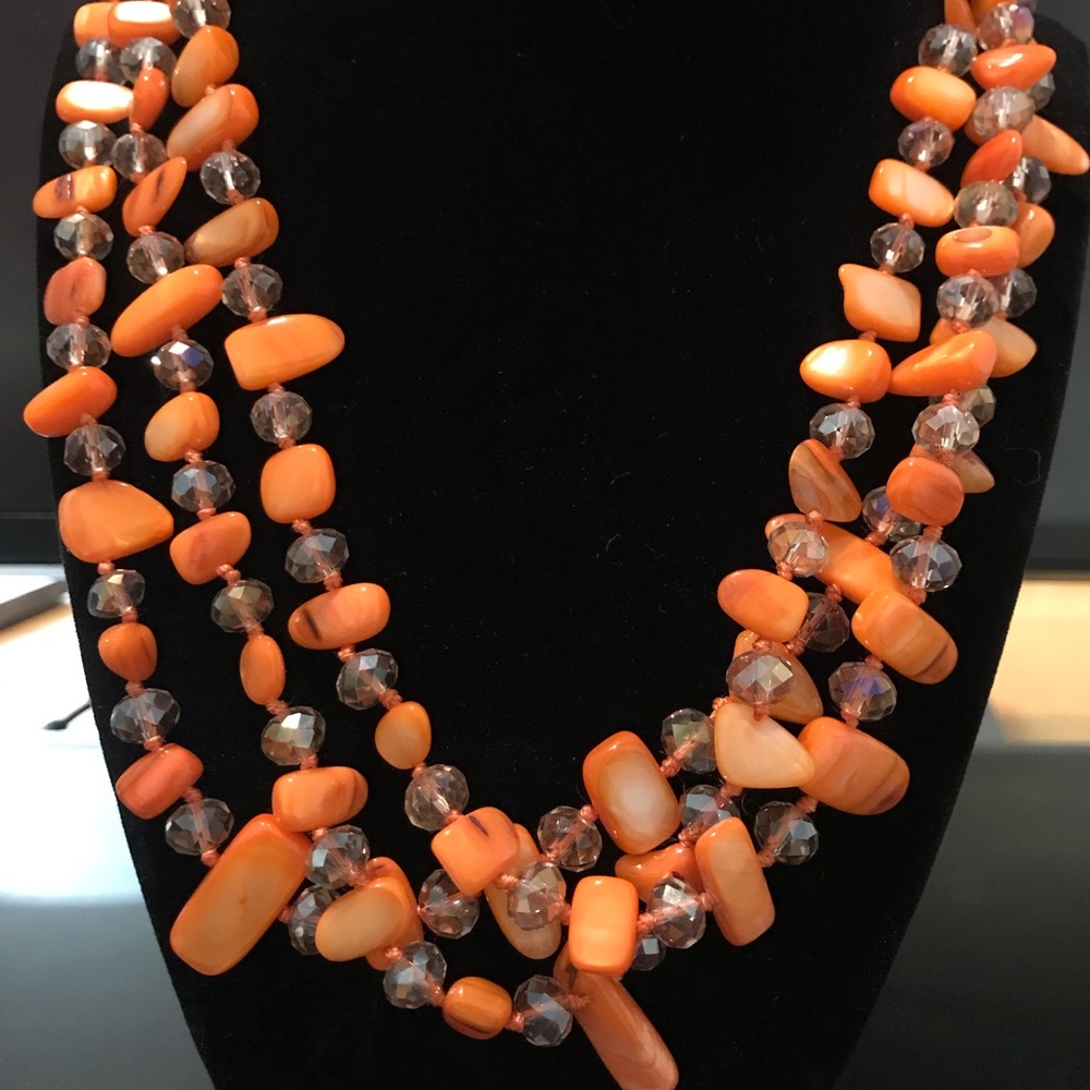 Orange beaded necklace